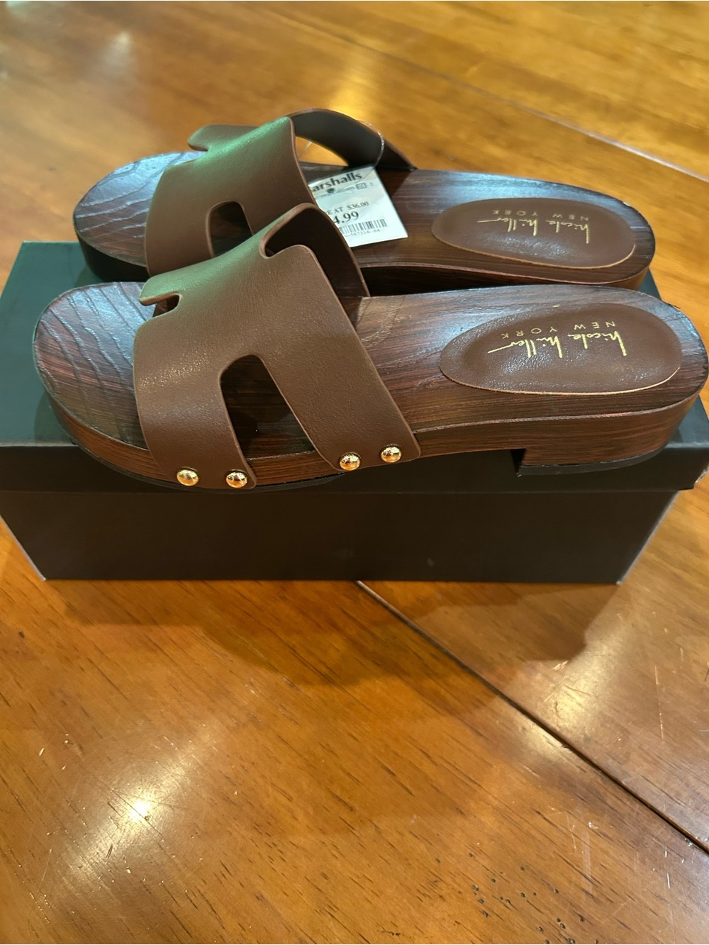 Nicole Miller New York Dolly Brown Slide Sandals